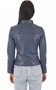 Veste cuir femme discount bleu