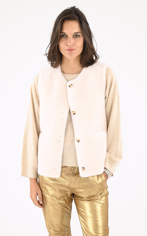 Gilet laine Monstera beige