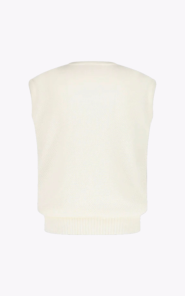 Pull sans manches coton écru Rivieras