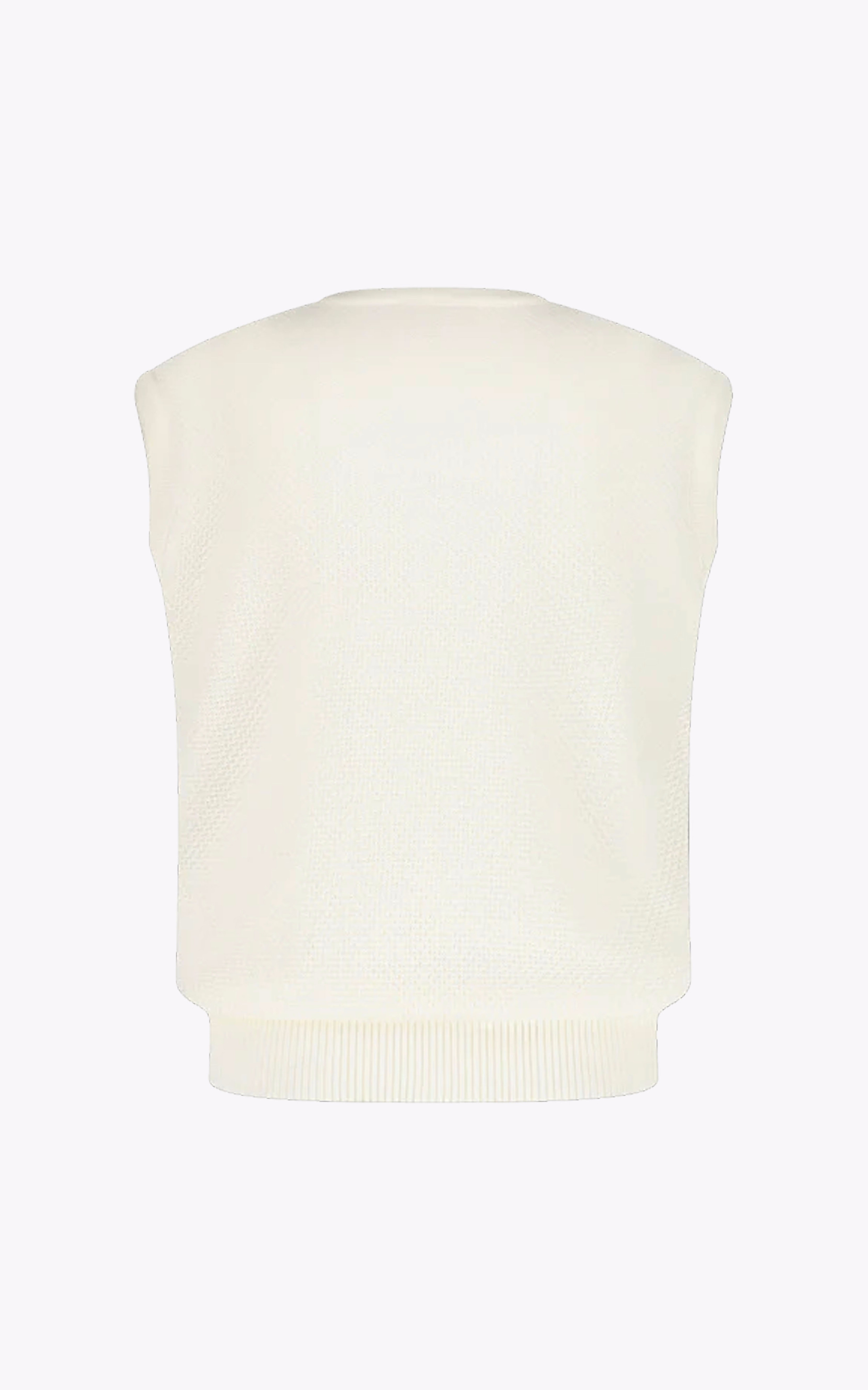 Pull sans manches coton écru Rivieras