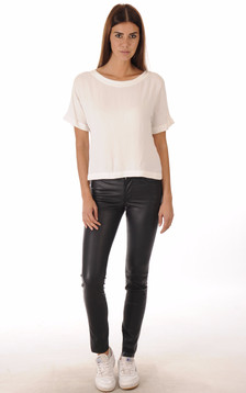 Pantalon Cuir Stretch Bleu Foncé Pantalon Cuir Stretch Bleu Foncé