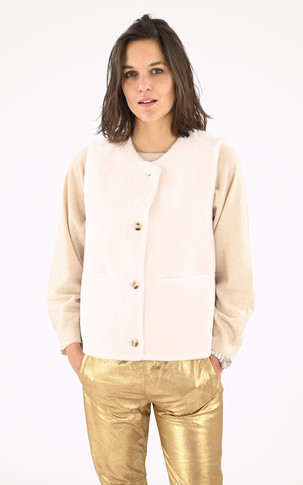 Gilet laine Monstera beige