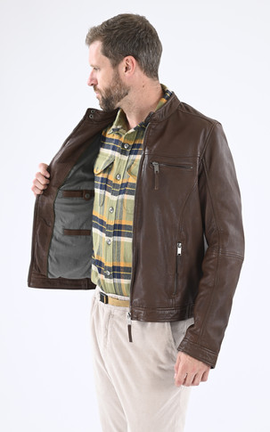 Blouson agneau marron clair