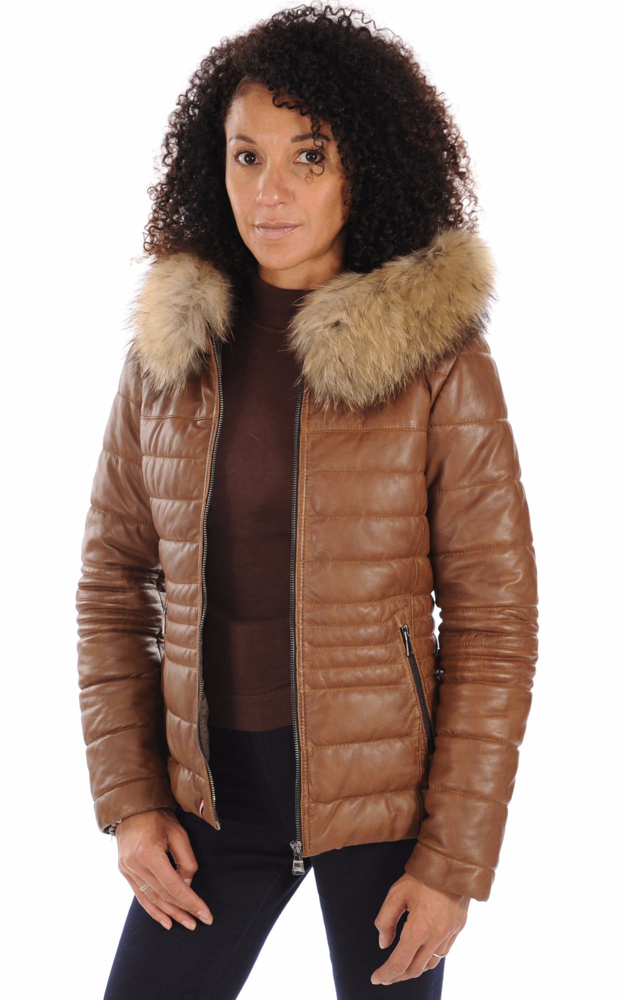 Doudoune Cuir Jellyta Cognac Oakwood La Canadienne Doudoune femme cuir cognac Oakwood, Oakwood JELLYTA Cognac