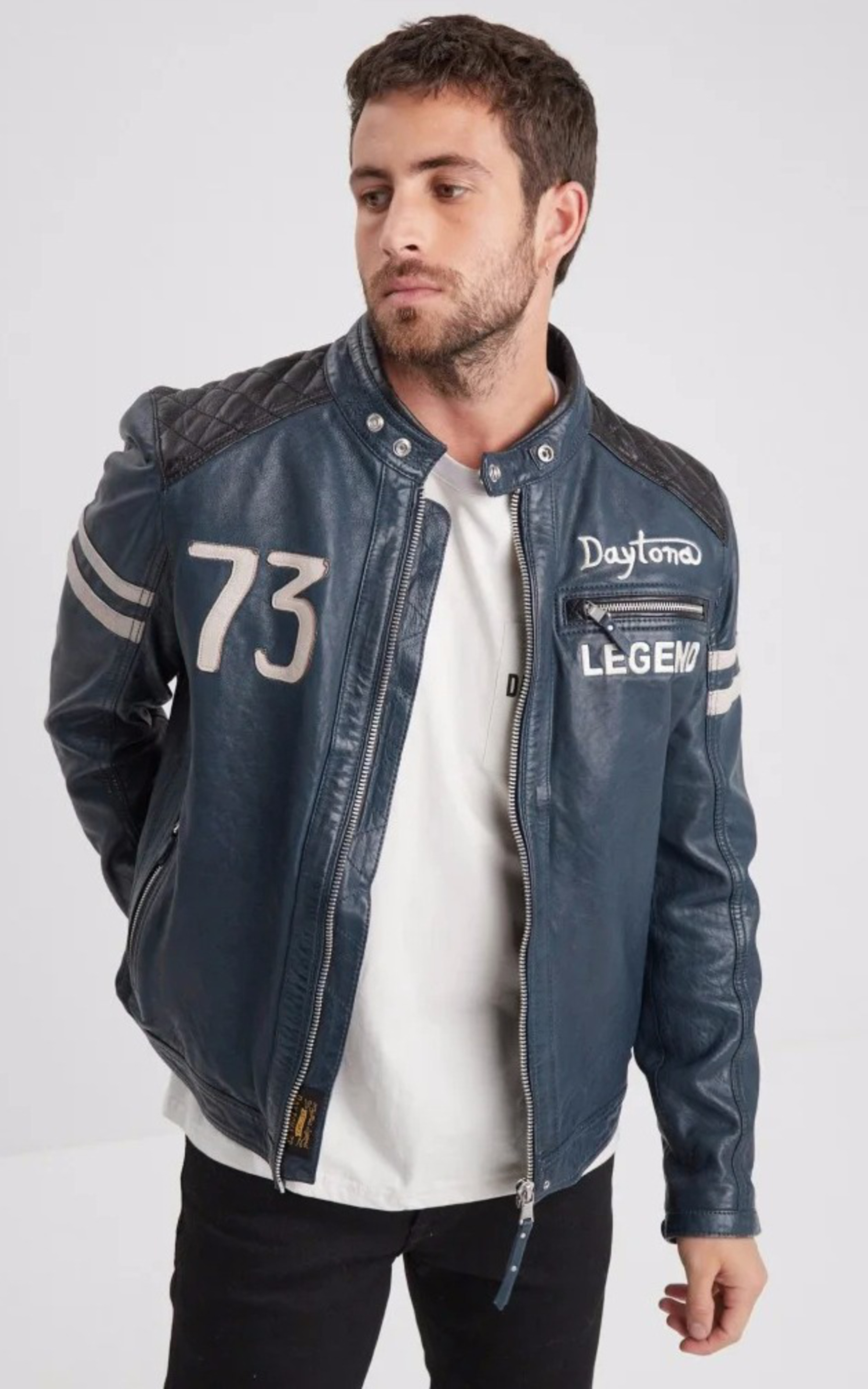 Blouson cuir Gladstone Shortblue Daytona 73