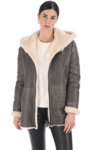 la canadienne Manteau peau lainée Eden old cuir
