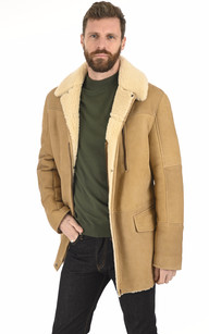 Manteau peau discount de mouton homme