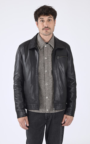 Blouson cuir confort noir