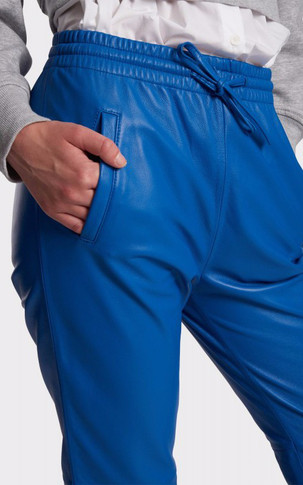 Pantalon jogpant cuir Blue