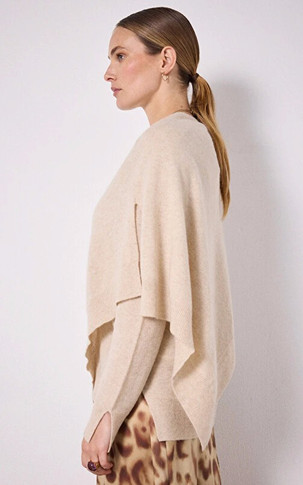 Poncho cachemire beige