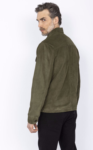 Veste cuir velours LCBRONXS Kaki