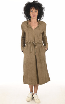 Robe velours Azza taupe