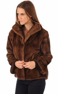 Veste best sale marron fourrure