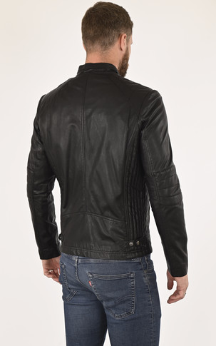 Blouson Motard Cuir Noir