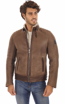 Blouson Peau Lainée Marron Blouson Peau Lainée Marron