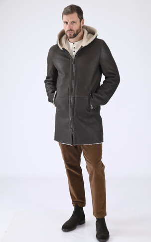 Manteau mouton marron foncé