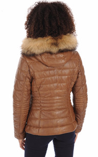 Doudoune Cuir Jellyta Cognac Oakwood La Canadienne Doudoune femme cuir cognac Oakwood, Oakwood JELLYTA Cognac