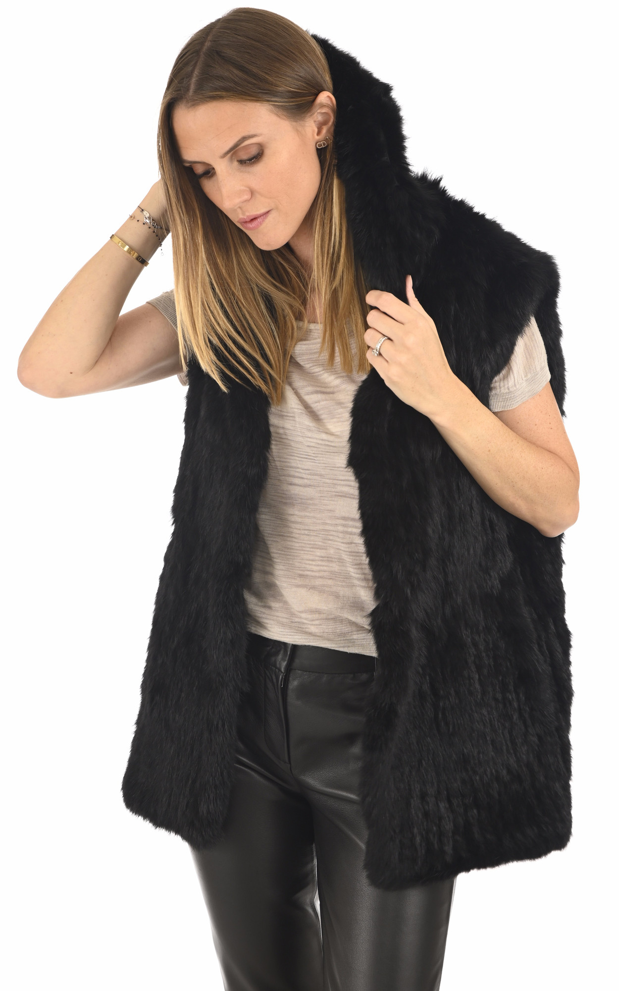 Gilet discount capuche noir