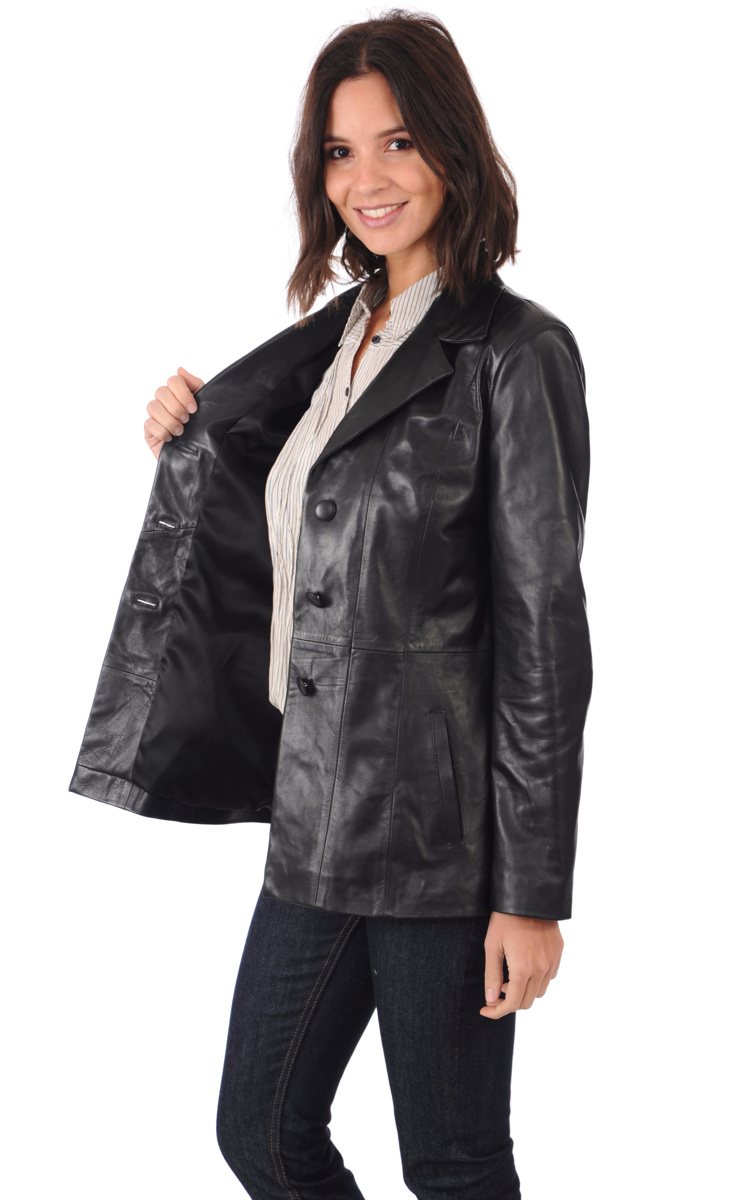 Blazer Confortable Cuir Femme La Canadienne - La Canadienne - Veste, 3/ ...