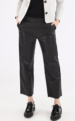 Pantalon large Sarah agneau noir