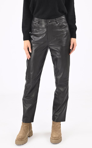 Pantalon cuir droit Aloma noir