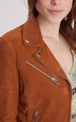 Blouson cuir velours Bonita cognac