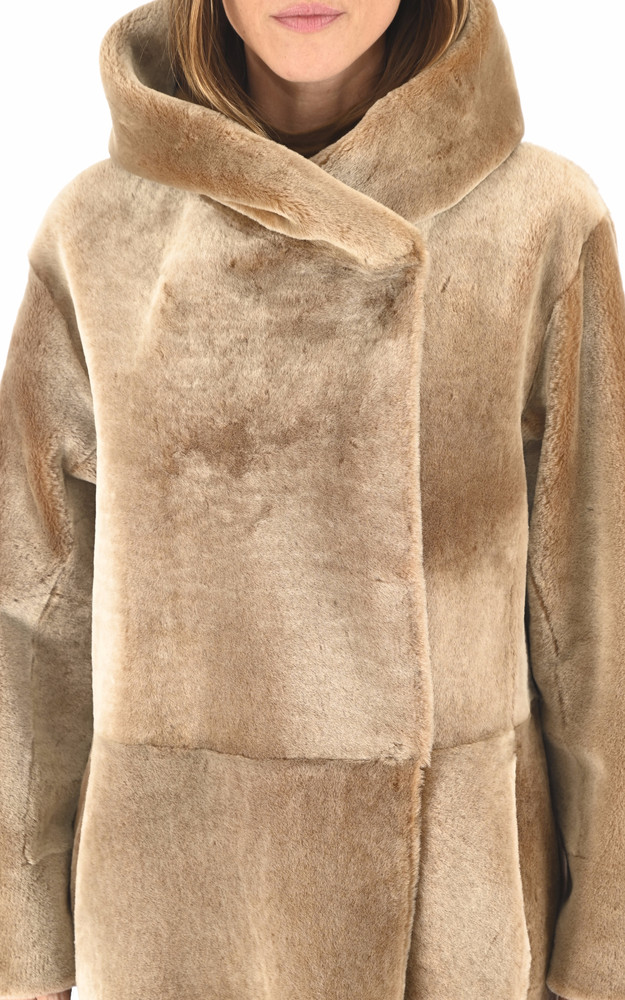 Manteau peau lainée miel Manzoni 24