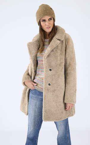 Manteau laine agneau camel