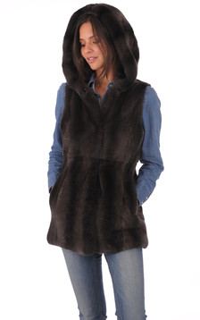 Gilet Fourrure Rex Bronze Gilet Fourrure Rex Bronze