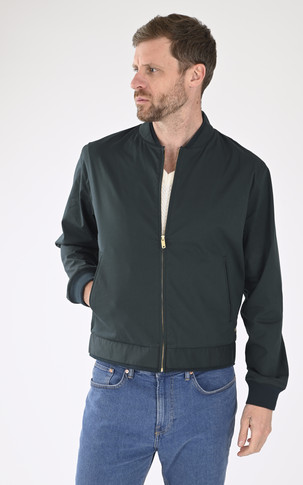Blouson coton zippé vert