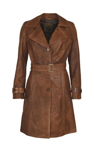 Trench cuir marron