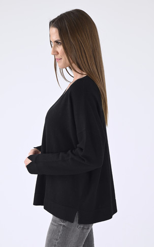 Pull loose cachemire noir