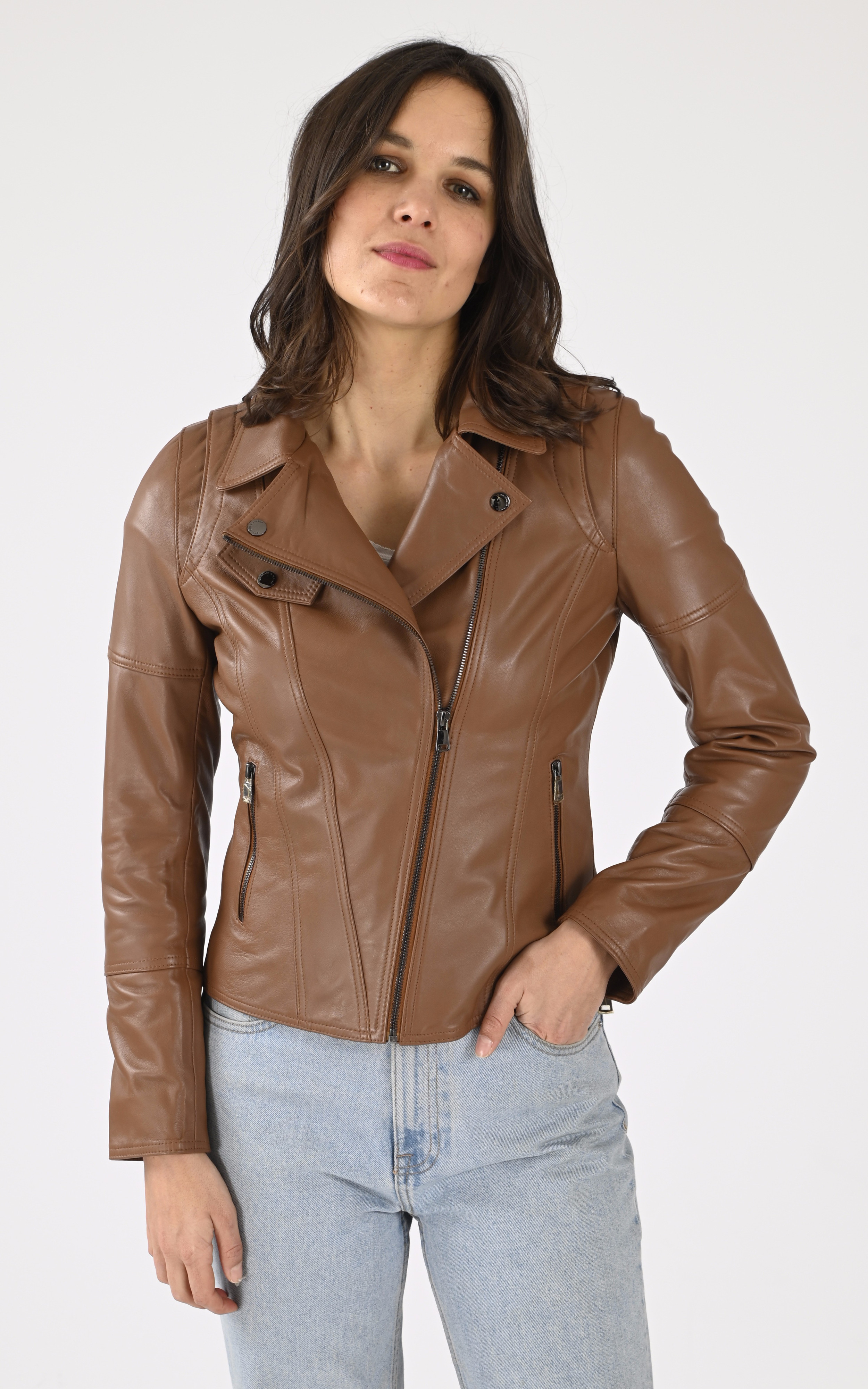 Blouson agneau cognac Giorgio & Mario