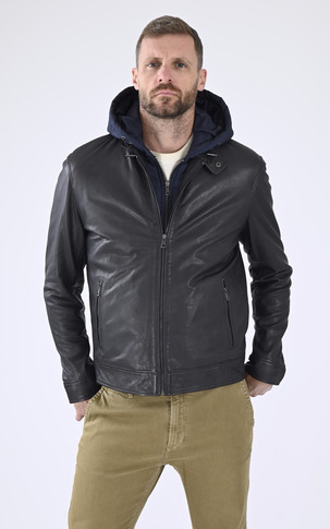 Blouson capuche Edward hood bleu