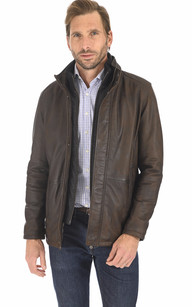 Jacket cuir online marron