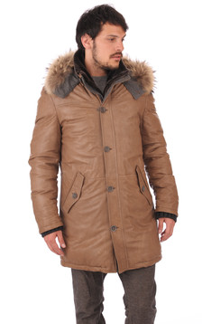 Parka Cuir Matelassé Homme Parka Cuir Matelassé Homme