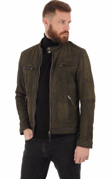 Blouson agneau nubuck kaki Blouson agneau nubuck kaki