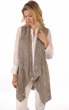 Veste Sans-Manche Cuirs Velours Gris Veste Sans-Manche Cuirs Velours Gris