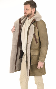 Manteau peau lainée esprit vintage