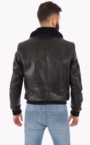 Blouson pilote cuir noir