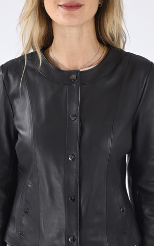 Spencer chic cuir noir