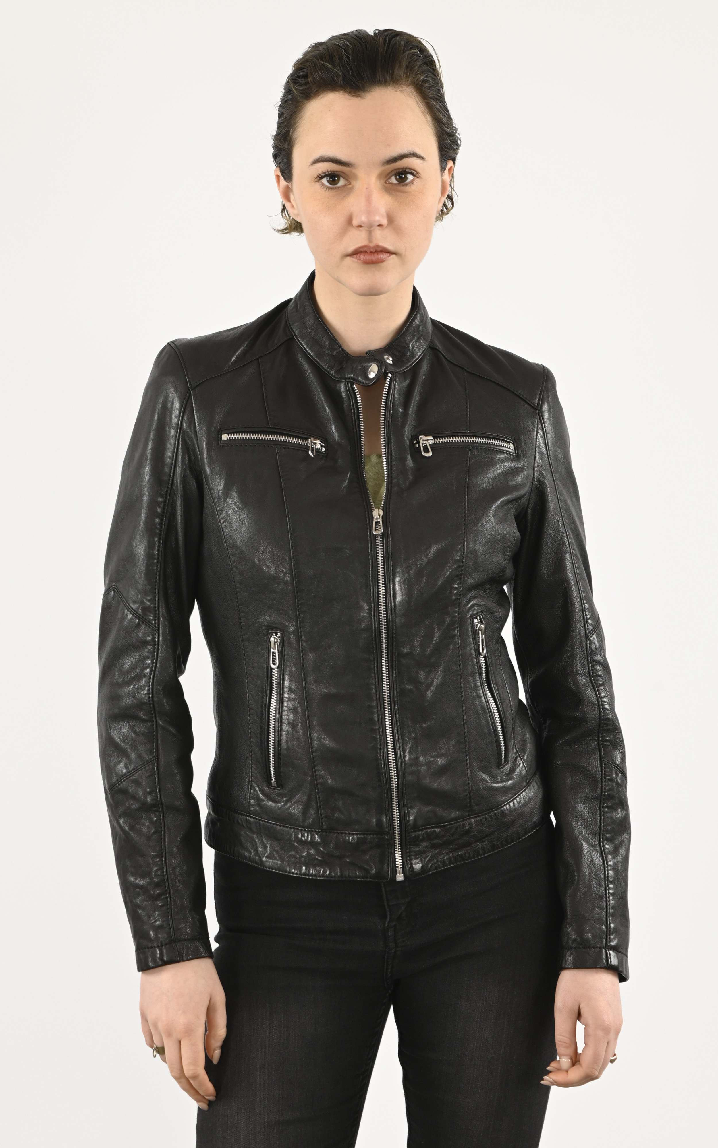 Blouson cuir Jolya Black Rose Garden