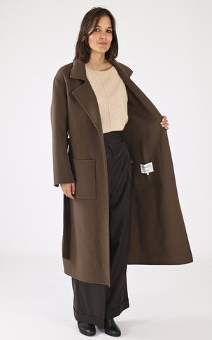 Manteau en laine marron Allegoria