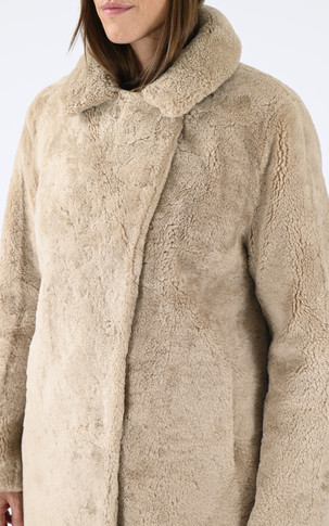 Manteau laine agneau camel