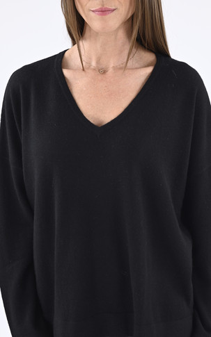 Pull loose cachemire noir