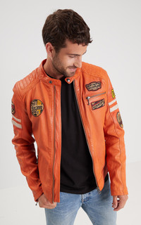 Blouson motard Limerock orange
