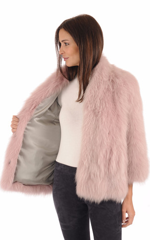 Veste Fourrure Renard Rose