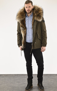 Parka homme kaki discount fourrure