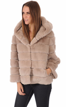 Veste Fourrure Rex Bleu Veste Fourrure Rex Bleu