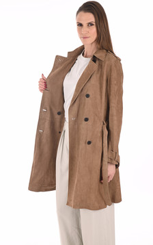 Trench velours sable